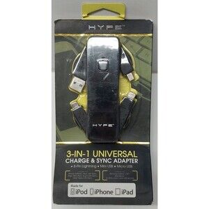Sealed 2012 Universal 8 Pin Mini Micro USB Charge Sync Adapter 3 in 1 Rare NEW